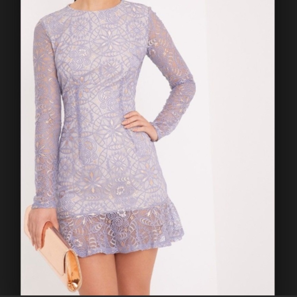 Viktoriah Lace Frill Hem Dress